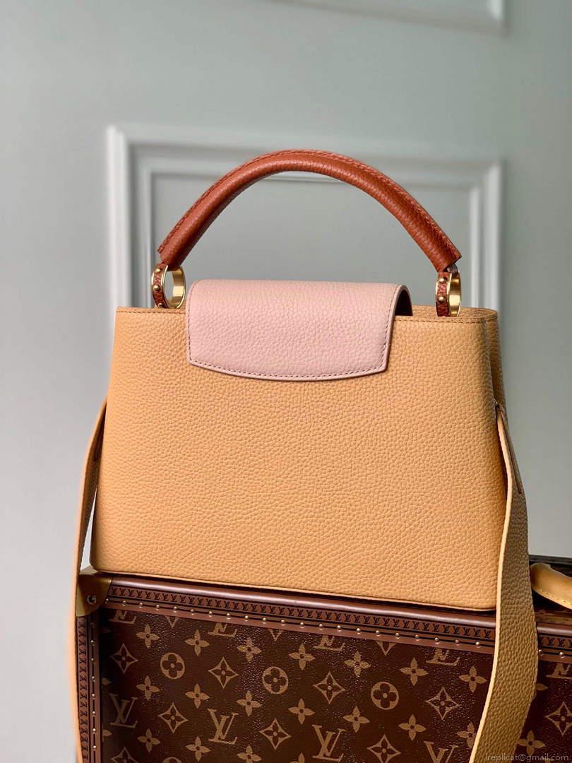 LV M20784 Louis Vuitton Capucines MM Handbag Wood Brown