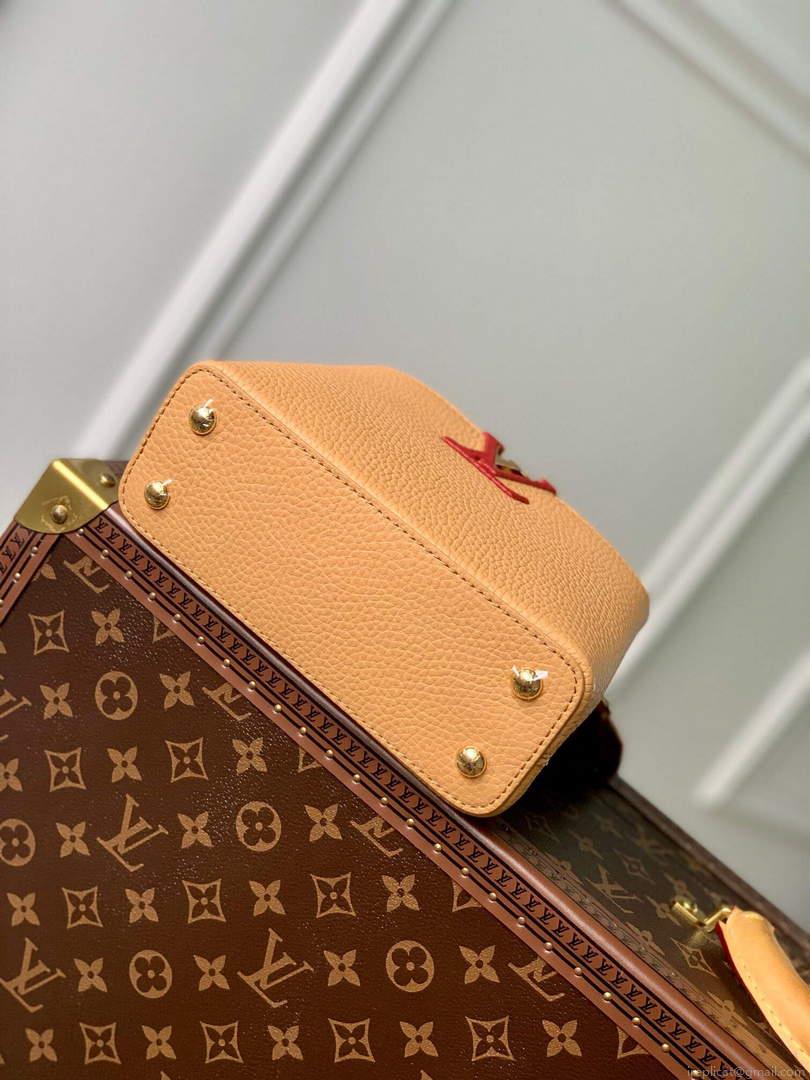 LV M20784 Louis Vuitton Capucines Mini Handbag Wood Brown