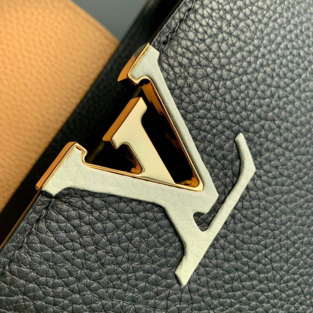 LV M20704 Louis Vuitton Capucines MM Handbag Black