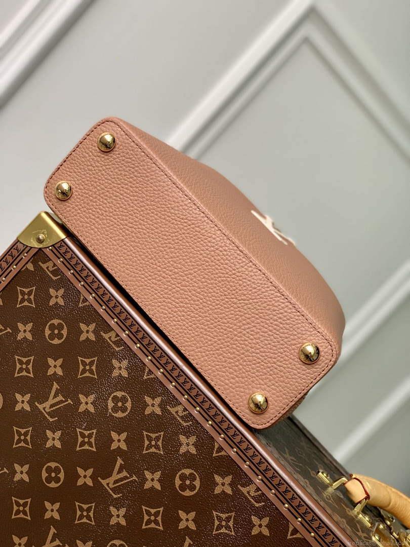 LV M21045 Louis Vuitton Capucines BB Handbag Trianon Pink / Greige