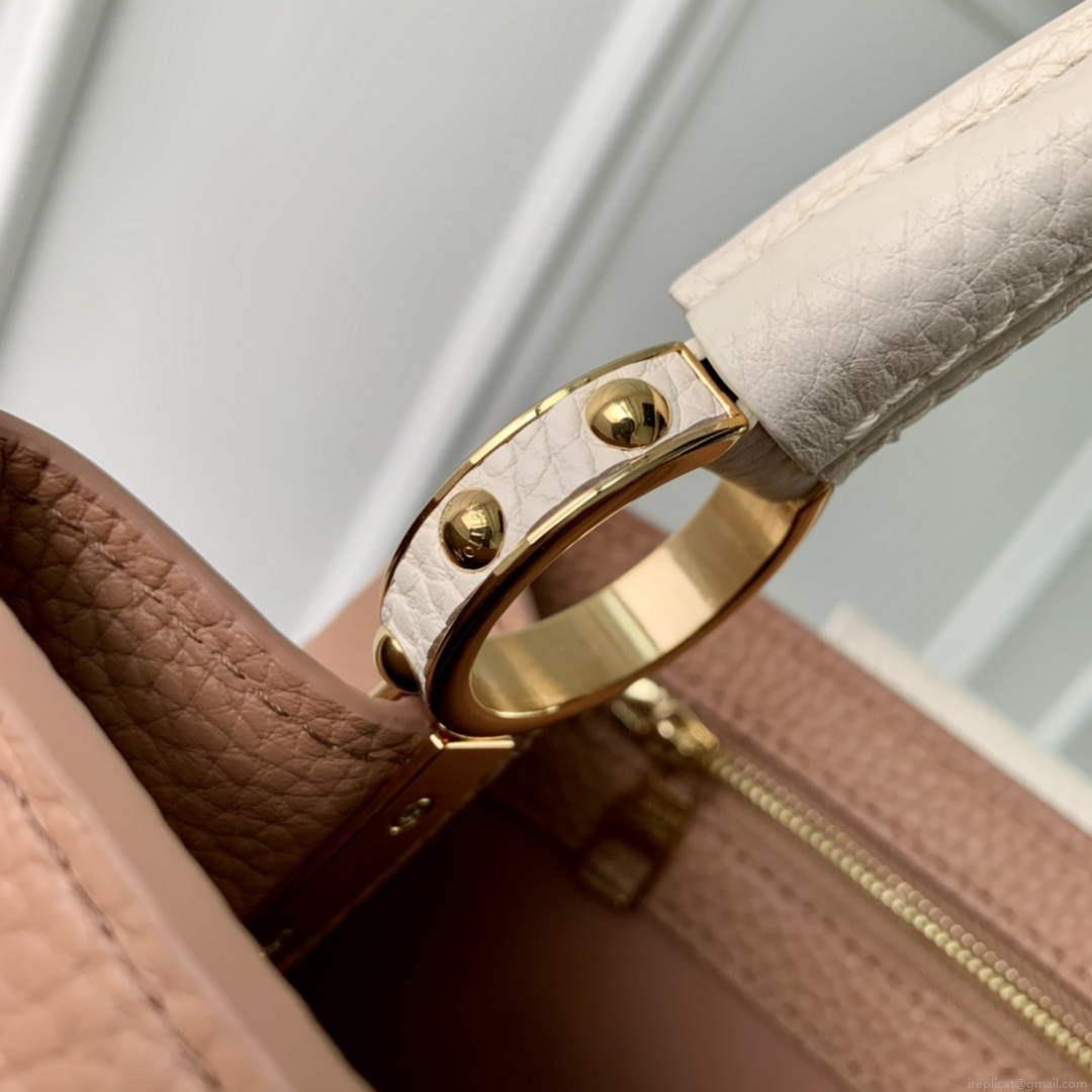 LV M21045 Louis Vuitton Capucines BB Handbag Trianon Pink / Greige