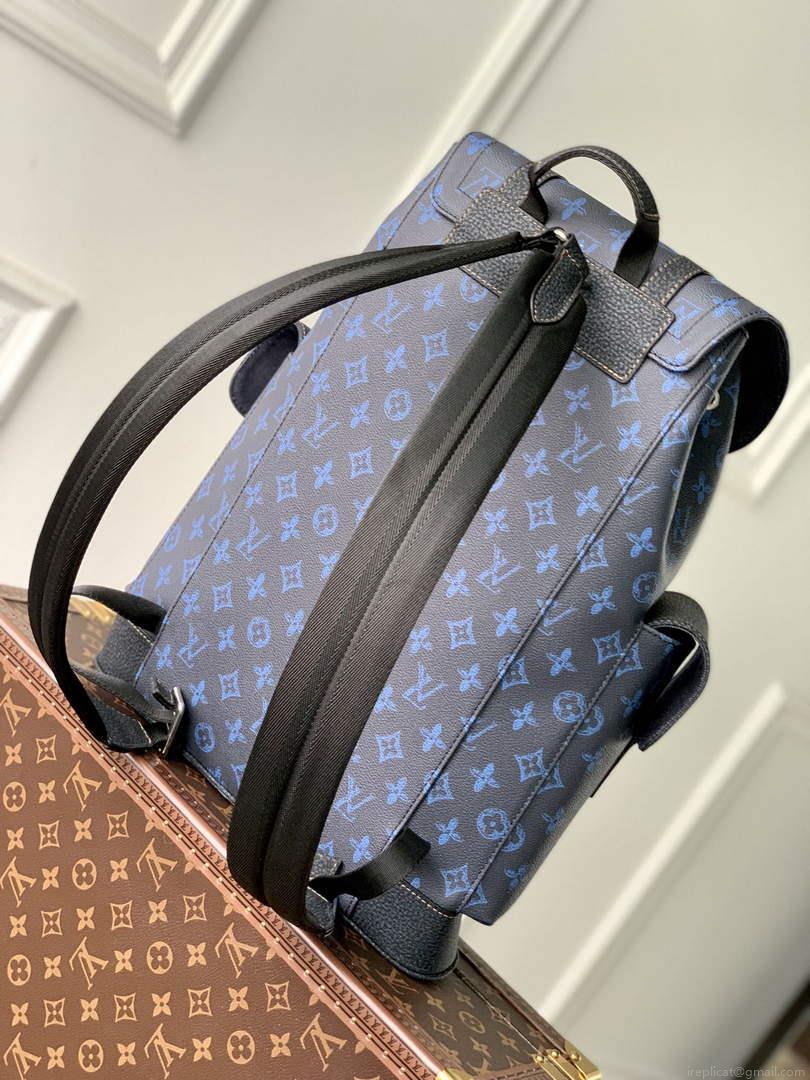 LV M46338 Louis Vuitton Christopher MM Backpack Blue