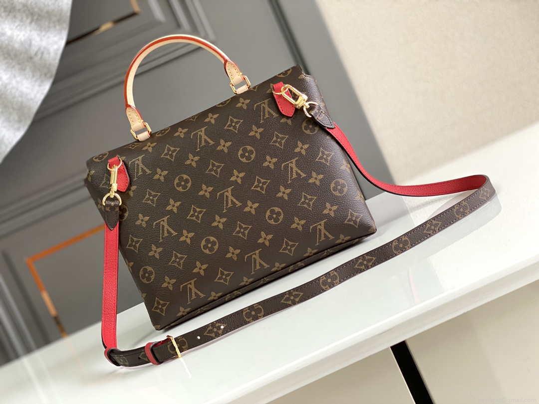 LV M44286 Louis Vuitton Marignan Messenger Top Handle M44259 Monogram Bag Red