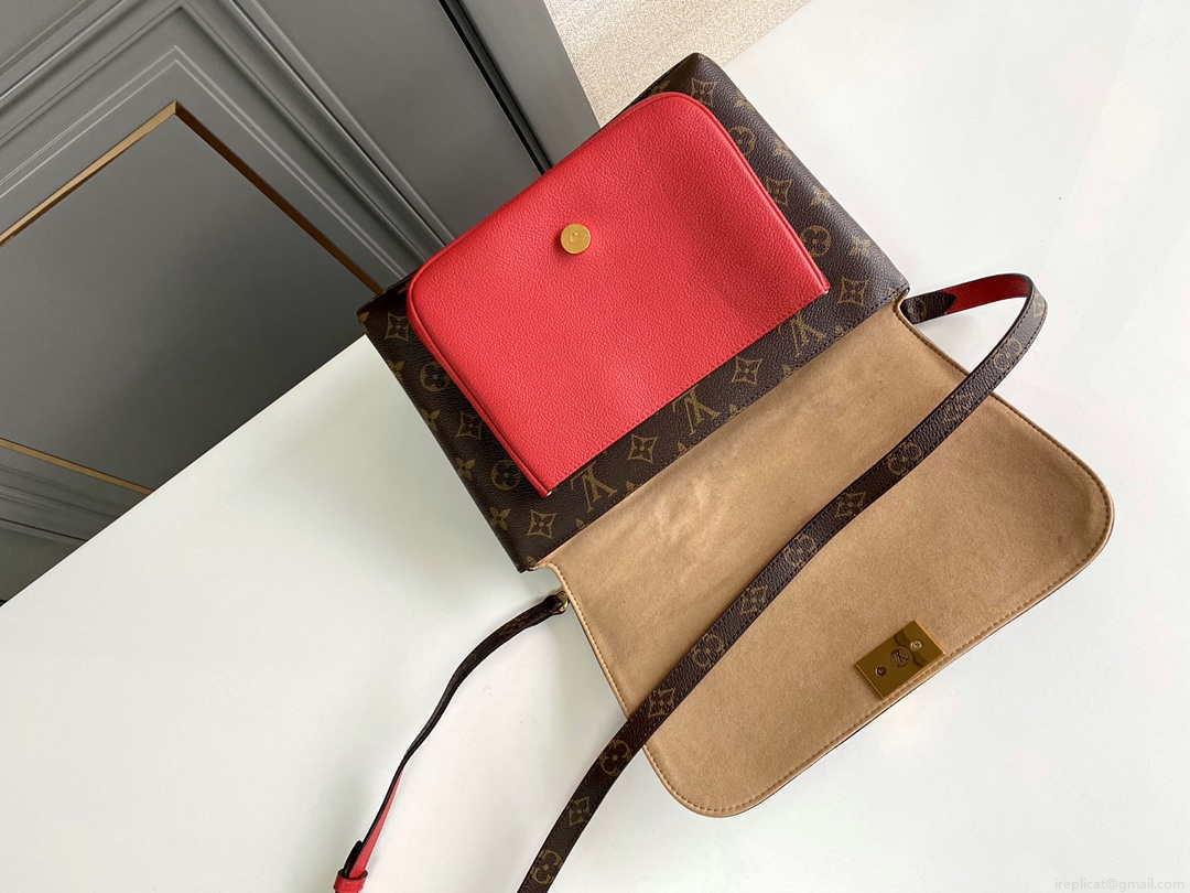 LV M44286 Louis Vuitton Marignan Messenger Top Handle M44259 Monogram Bag Red