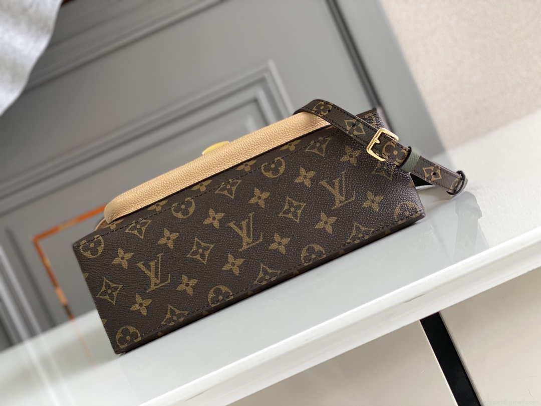 LV M44257 Louis Vuitton Marignan Messenger Top Handle Monogram M43960 Bag Apricot