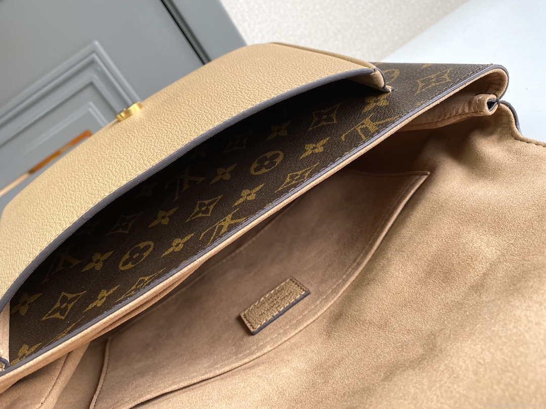 LV M44257 Louis Vuitton Marignan Messenger Top Handle Monogram M43960 Bag Apricot