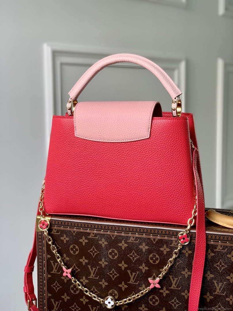 LV M20845 Louis Vuitton Capucines MM Handbag Red