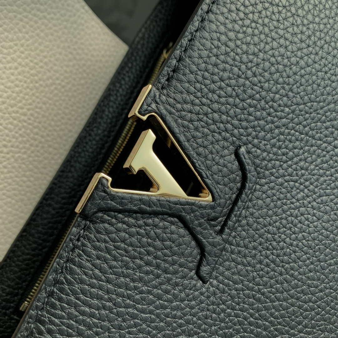 LV M20708 Louis Vuitton Capucines MM Handbag Black