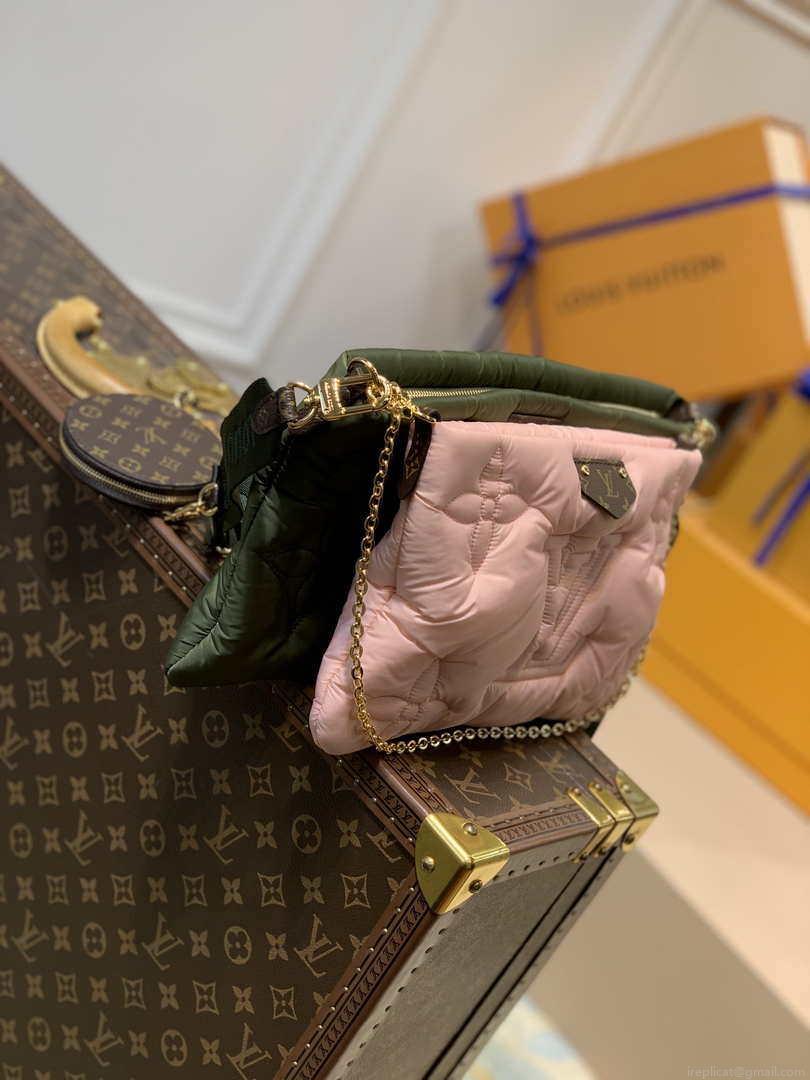 LV M58977 Louis Vuitton Maxi Multi Pochette Accessoires Bag M58980 Green and Pink