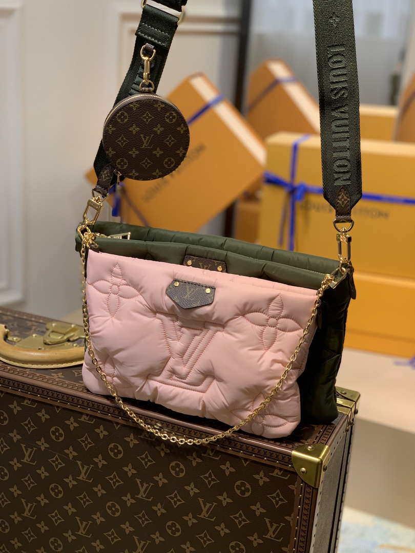 LV M58977 Louis Vuitton Maxi Multi Pochette Accessoires Bag M58980 Green and Pink