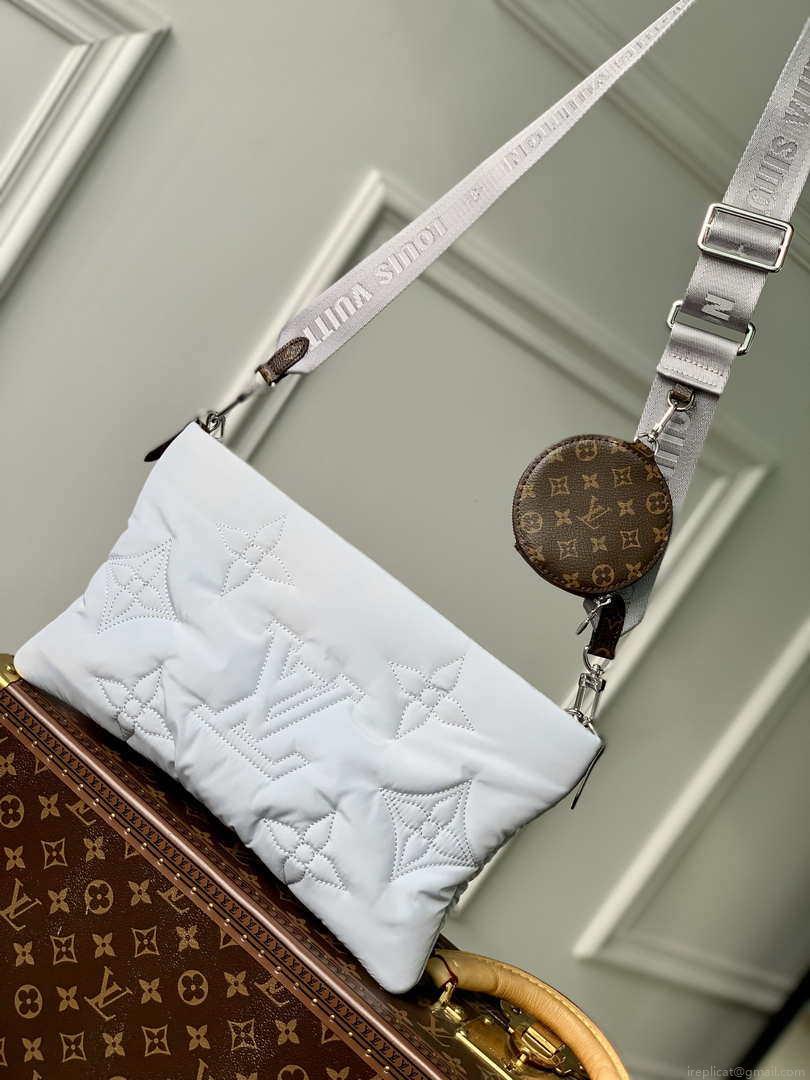 LV M21056 Louis Vuitton Maxi Multi Pochette Accessoires Bag M58977 Silver and Pale Pink