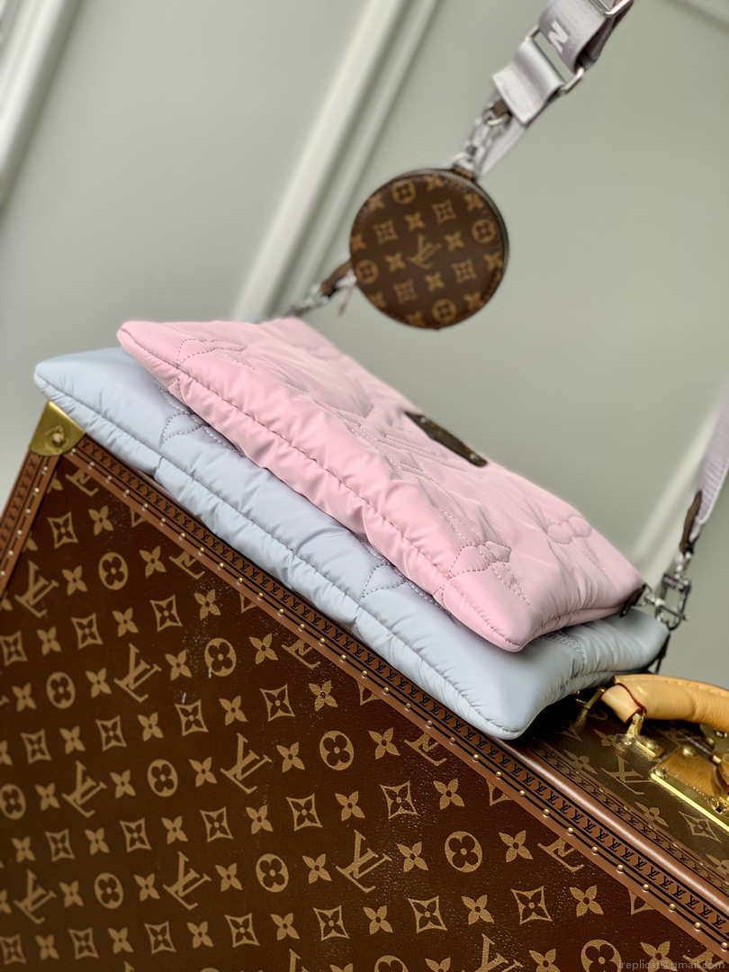 LV M21056 Louis Vuitton Maxi Multi Pochette Accessoires Bag M58977 Silver and Pale Pink