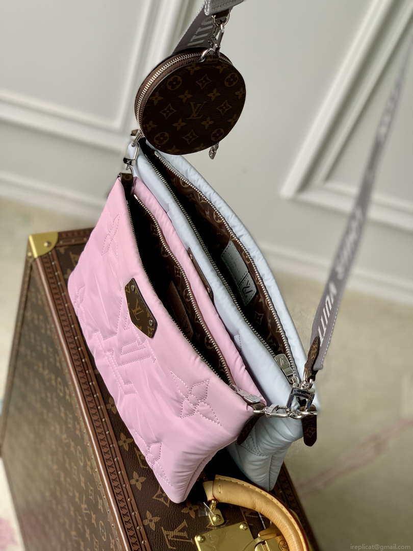 LV M21056 Louis Vuitton Maxi Multi Pochette Accessoires Bag M58977 Silver and Pale Pink