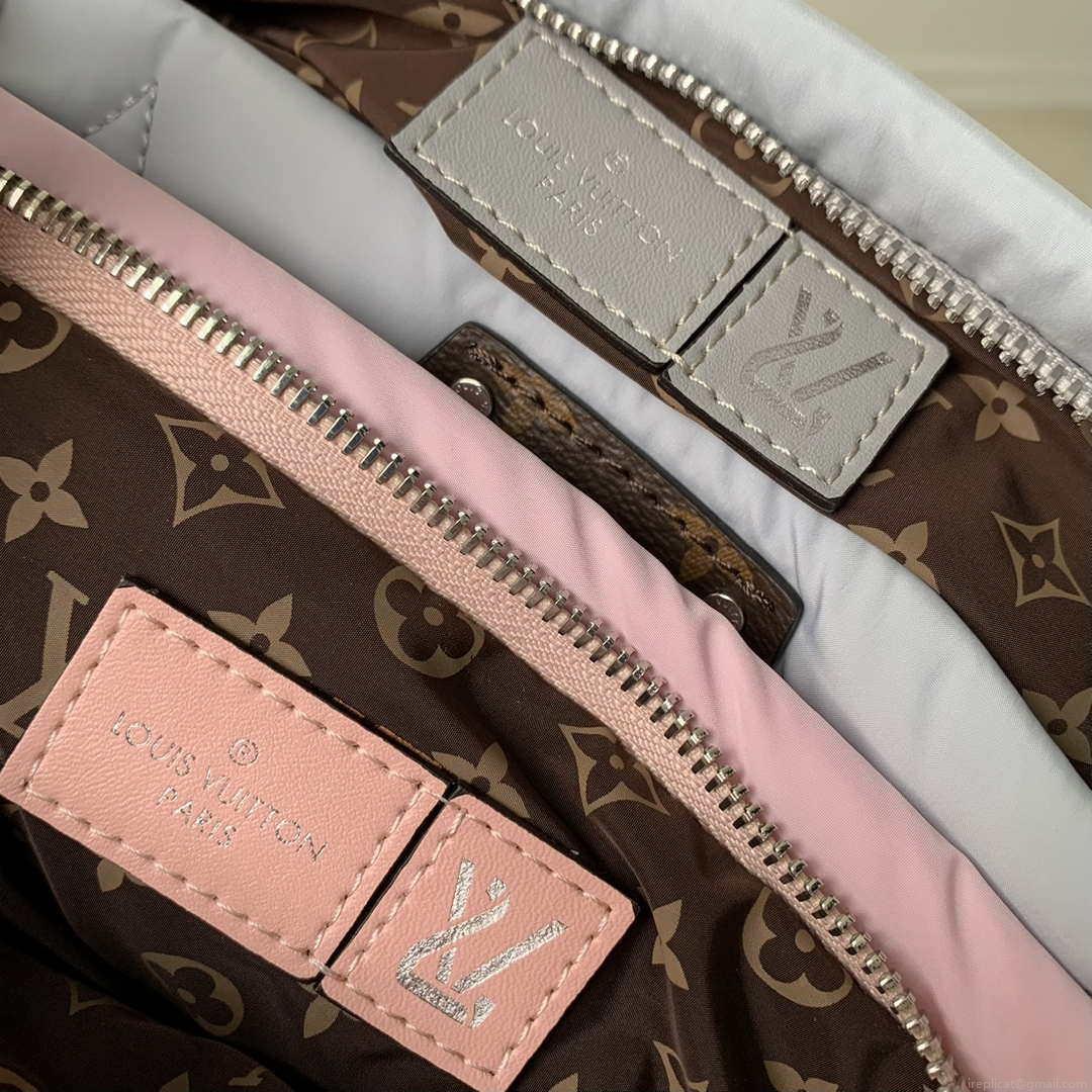 LV M21056 Louis Vuitton Maxi Multi Pochette Accessoires Bag M58977 Silver and Pale Pink