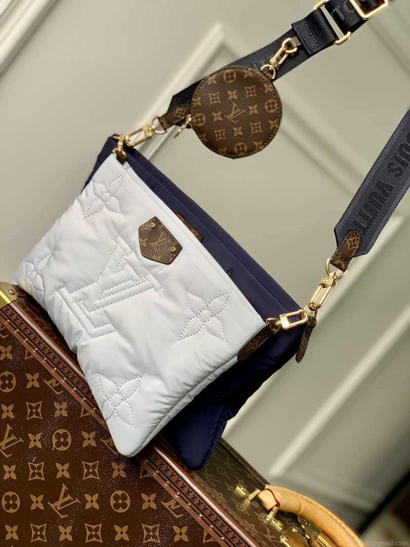Louis Vuitton M21057 LV Maxi Multi Pochette Accessoires Bag M21056 Navy Blue and Silver