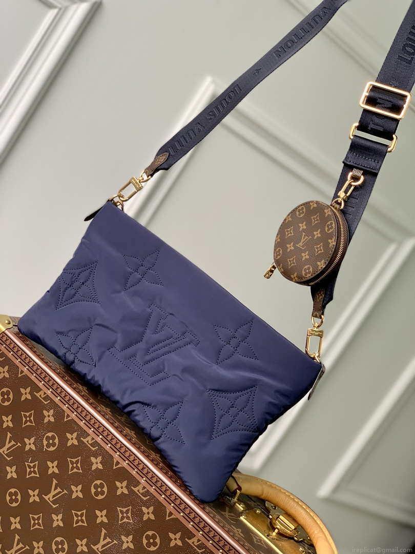Louis Vuitton M21057 LV Maxi Multi Pochette Accessoires Bag M21056 Navy Blue and Silver