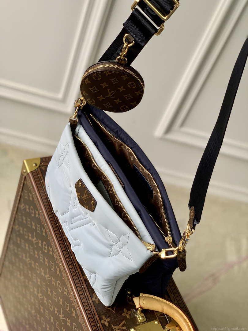 Louis Vuitton M21057 LV Maxi Multi Pochette Accessoires Bag M21056 Navy Blue and Silver
