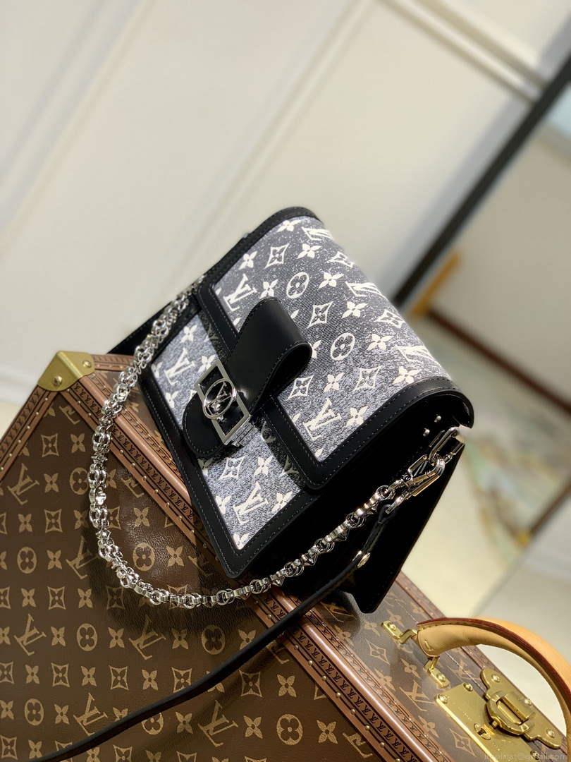 LV M21458 Louis Vuitton Dauphine MM Bag Grey