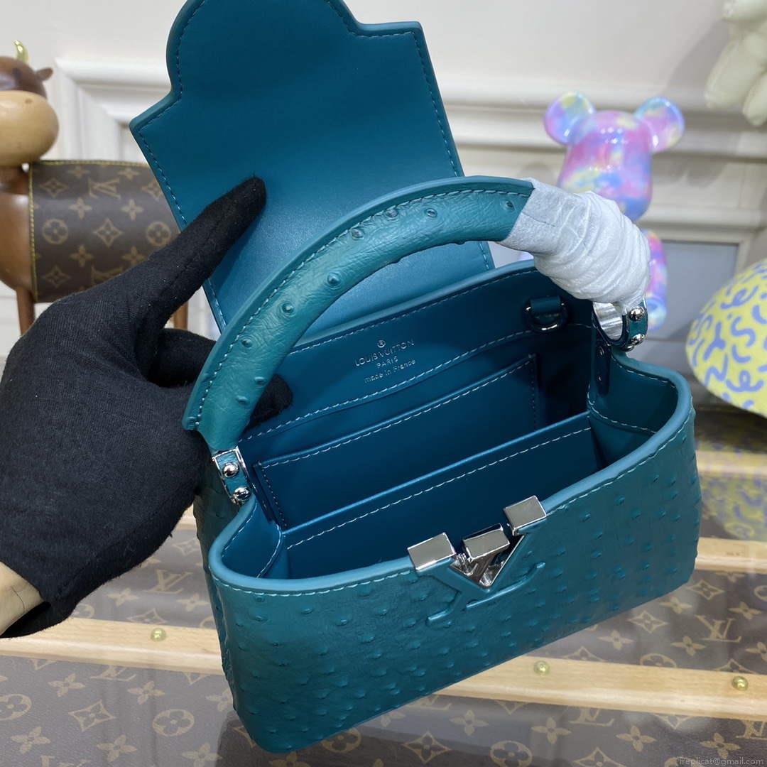LV N81523 Louis Vuitton Capucines Mini Handbag Lake blue