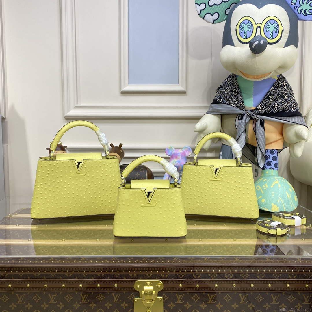 LV N81523 Louis Vuitton Capucines Mini Handbag lemon yellow