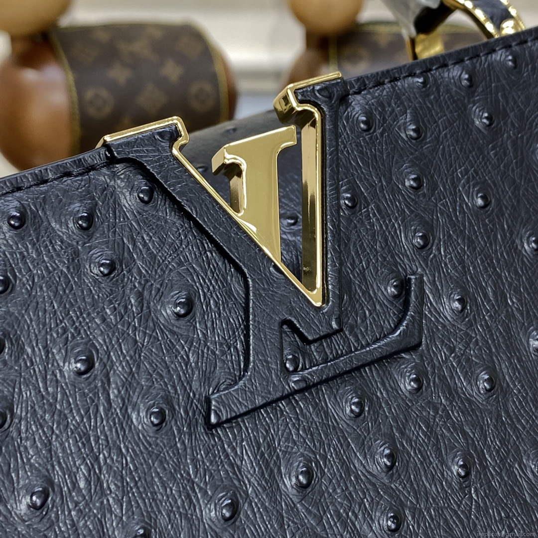 LV N81279 Louis Vuitton Capucines MM Handbag Black