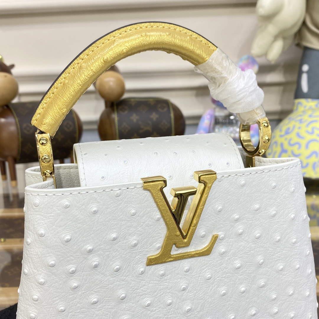 LV N81523 Louis Vuitton Capucines Mini Handbag White