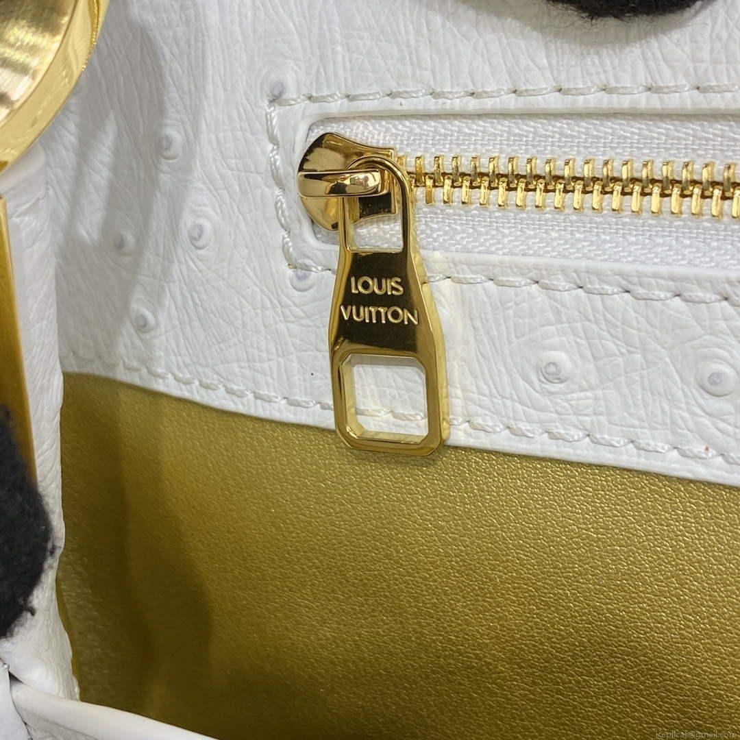 LV N81279 Louis Vuitton Capucines MM Handbag White