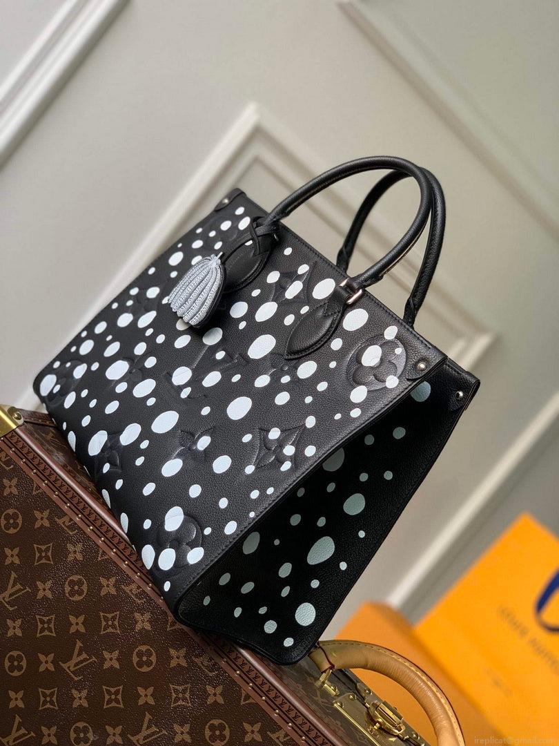 LV M46389 Louis Vuitton LV x YK OnTheGo MM Bag Black White