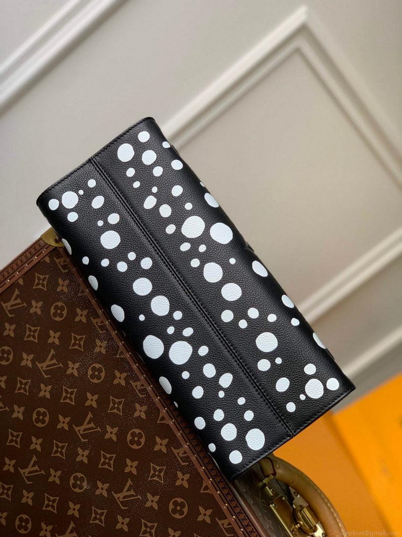 LV M46389 Louis Vuitton LV x YK OnTheGo MM Bag Black White