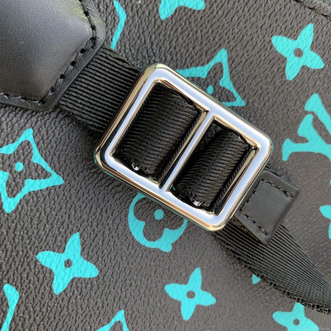 LV M21936 Louis Vuitton LV x YK Christopher MM Backpack Monogram Black and Blue