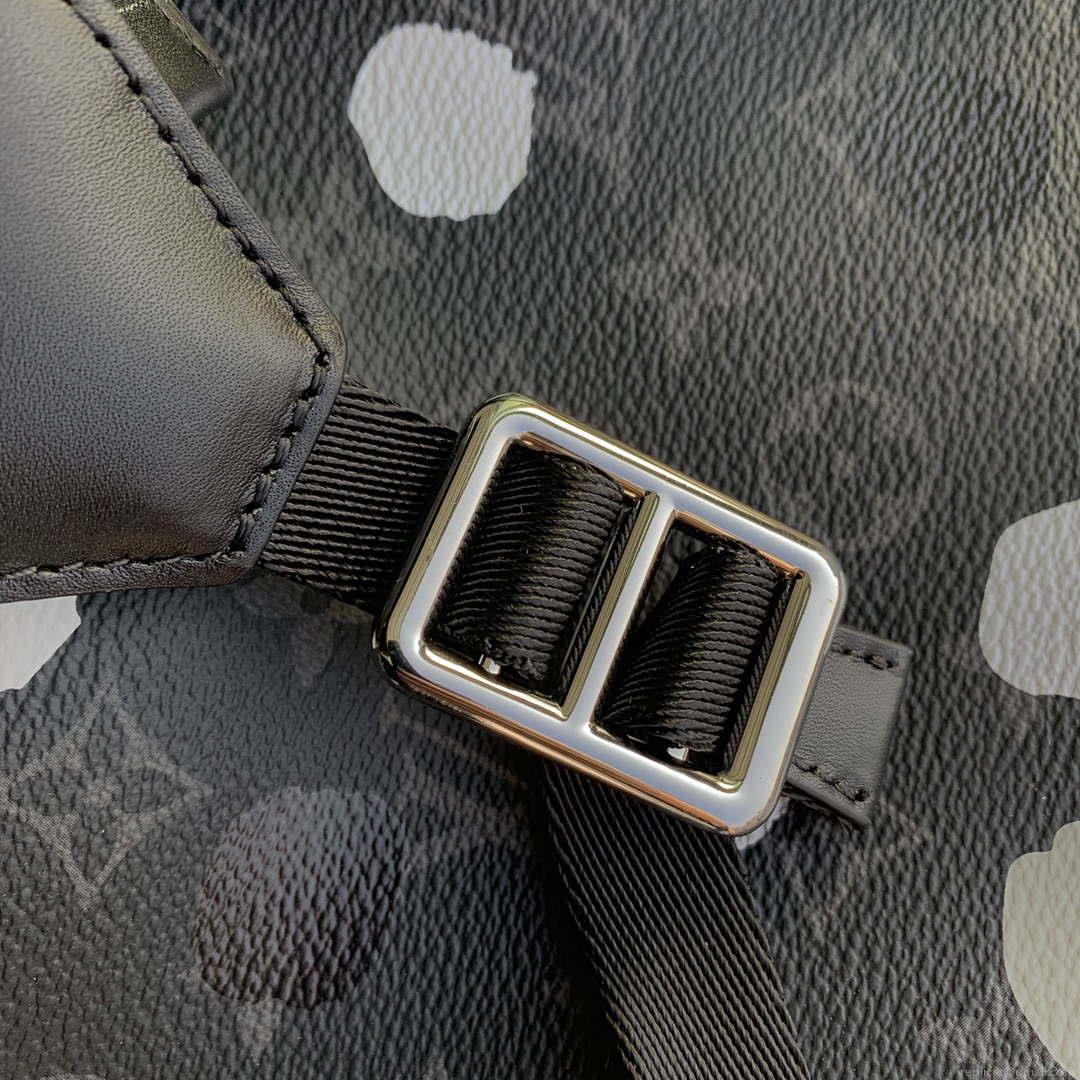 LV M46403 Louis Vuitton LV x YK Christopher MM Backpack Monogram eclipse Black and Silver