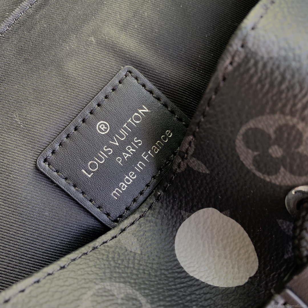 LV M46403 Louis Vuitton LV x YK Christopher MM Backpack Monogram eclipse Black and Silver