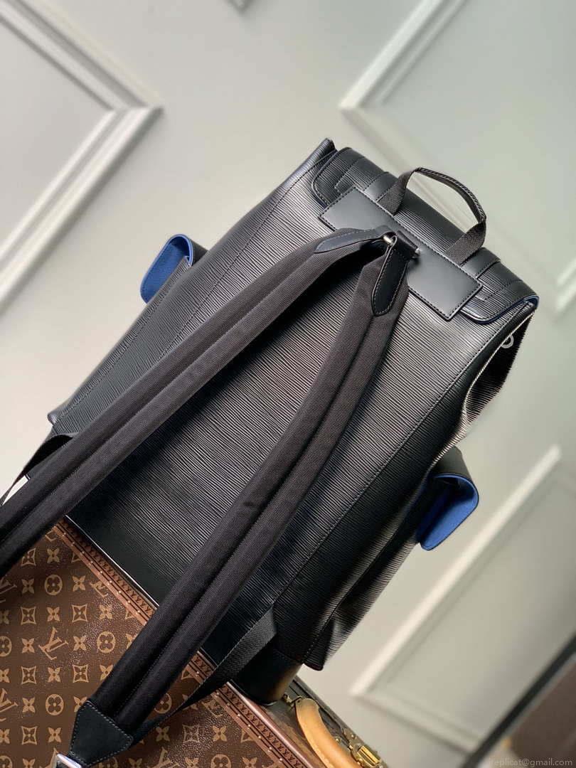 LV M41079 Louis Vuitton Christopher MM Epi Black