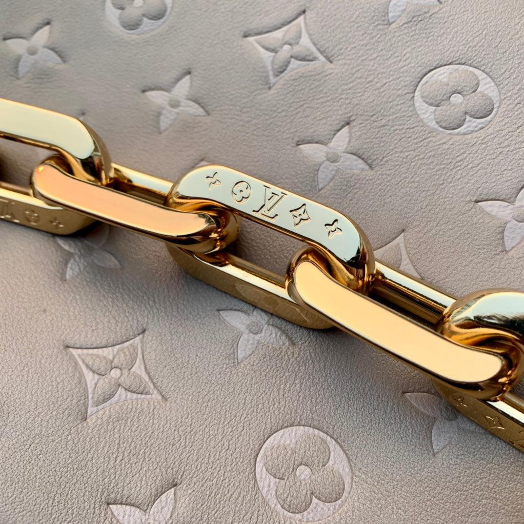 LV M57783 Louis Vuitton Coussin MM Bag Embossed puffy Lambskin Bag light Pink