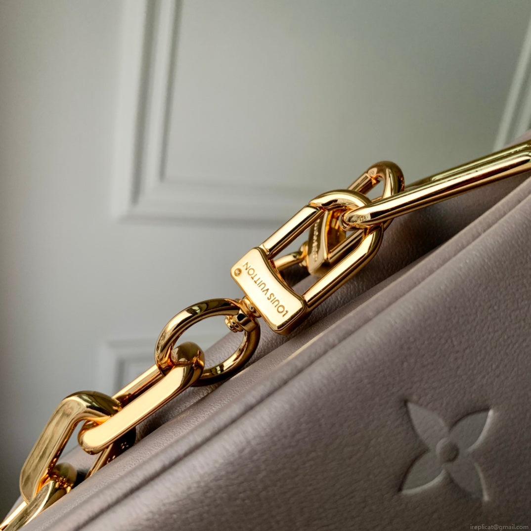 LV M57783 Louis Vuitton Coussin MM Bag Embossed puffy Lambskin Bag light Pink