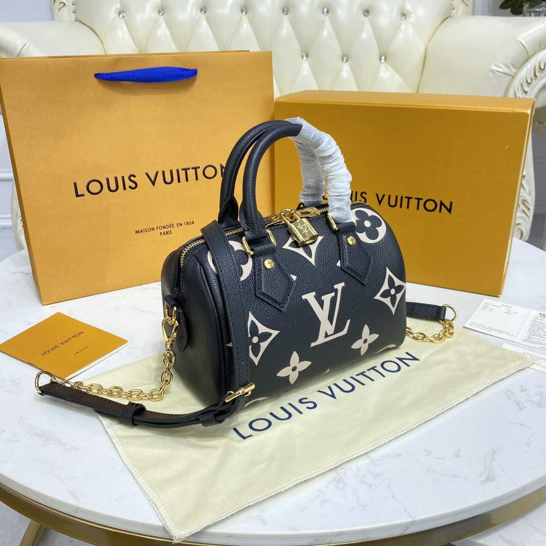 LV M46575 Louis Vuitton Speedy Bandoulière 20 Bag Black