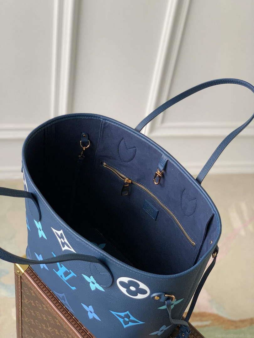LV M46514 Louis Vuitton Neverfull MM Bag Gradient Blue
