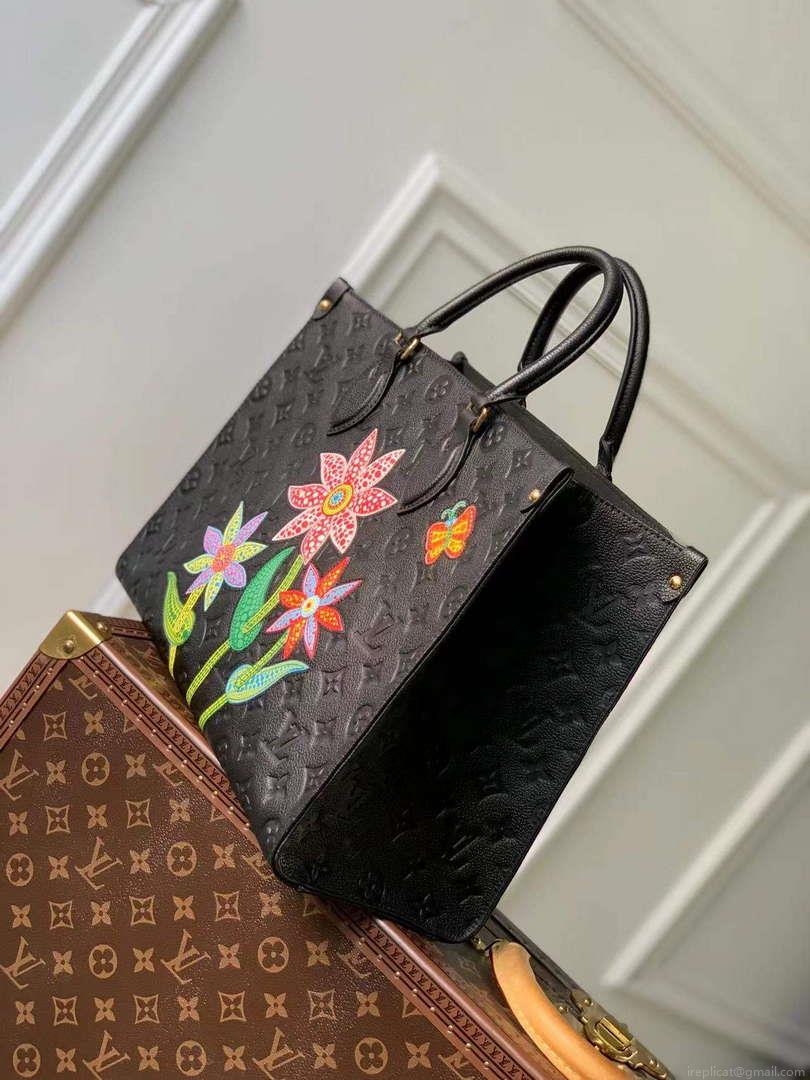 LV M46416 Louis Vuitton LV x YK OnTheGo MM Bag Black