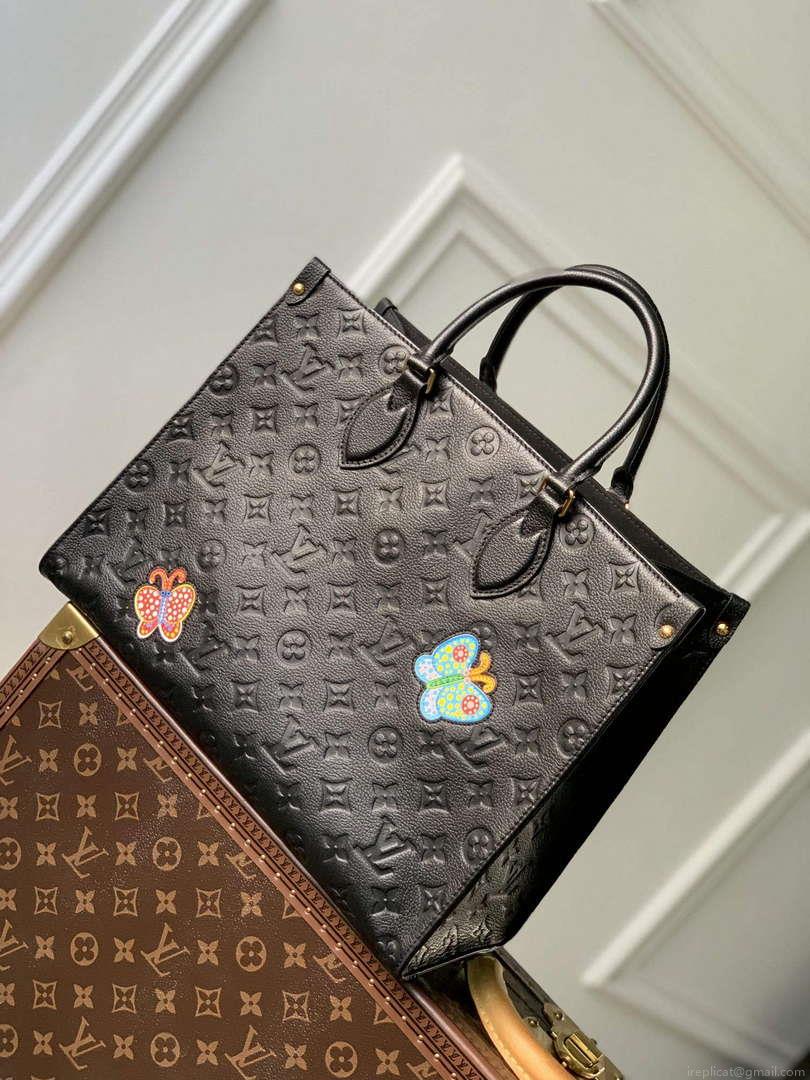 LV M46416 Louis Vuitton LV x YK OnTheGo MM Bag Black