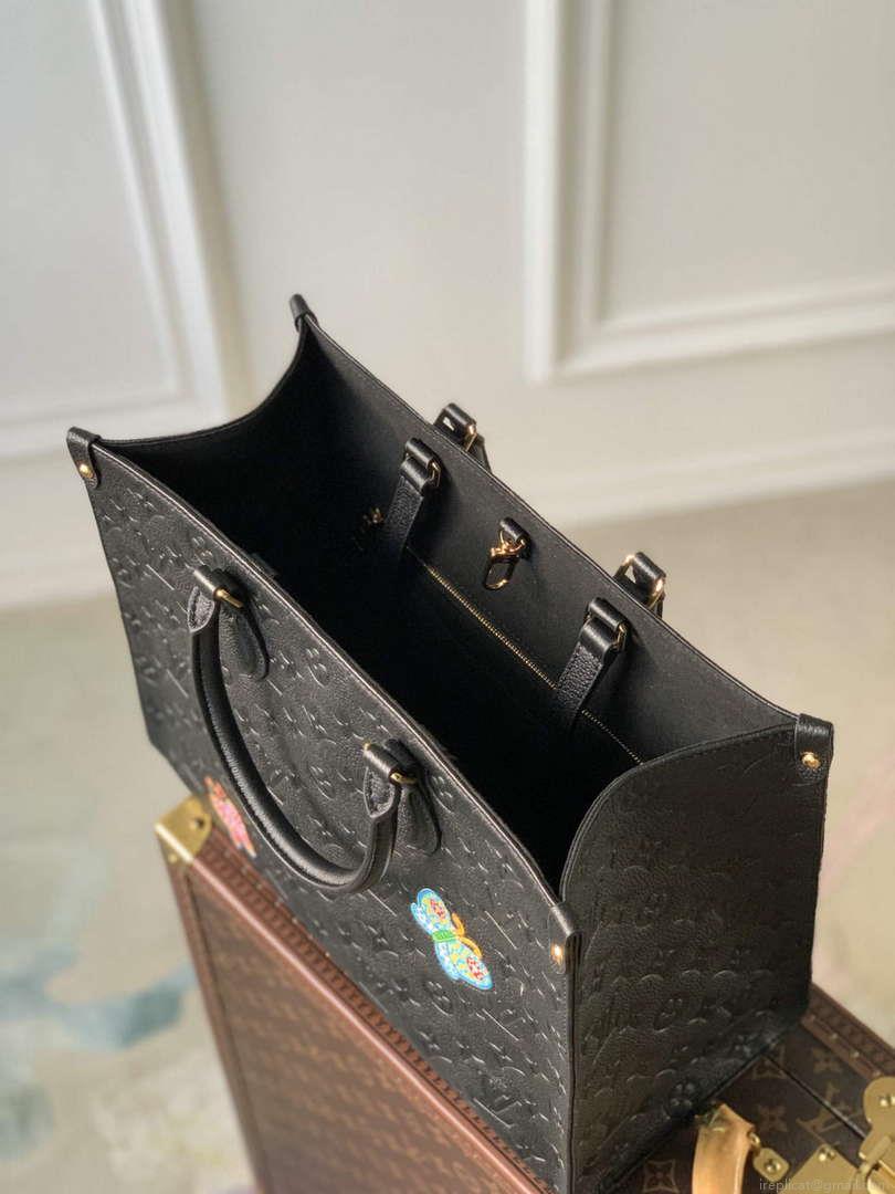 LV M46416 Louis Vuitton LV x YK OnTheGo MM Bag Black