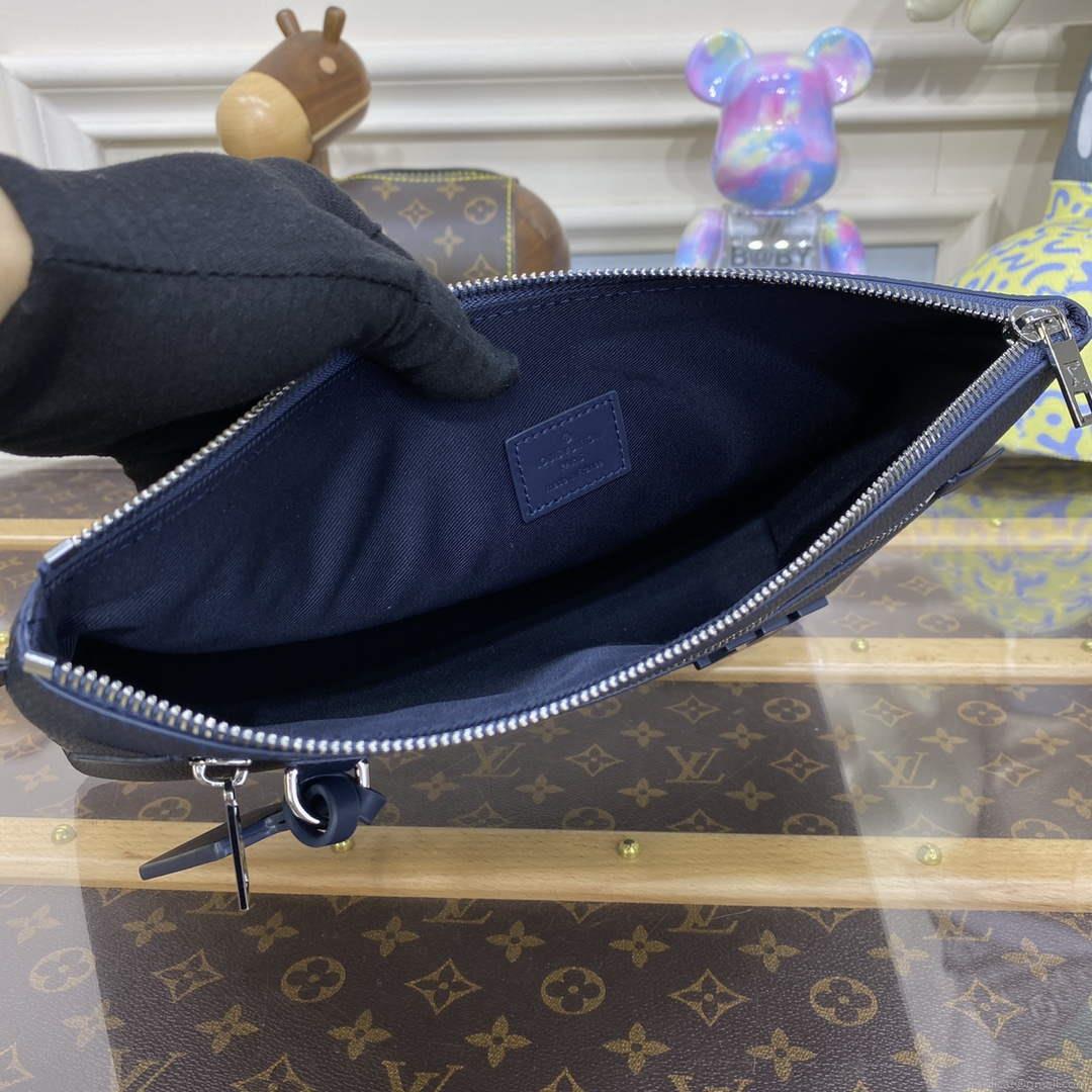 LV M69837 Louis Vuitton Takeoff Pouch Bag Blue
