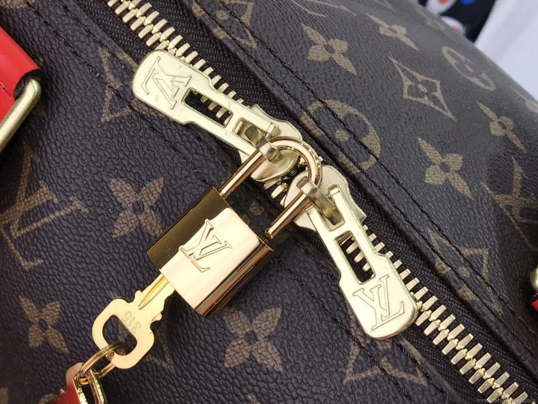 Louis Vuitton LV M44740 Keepall Bandoulière 50 Monogram Bag Red
