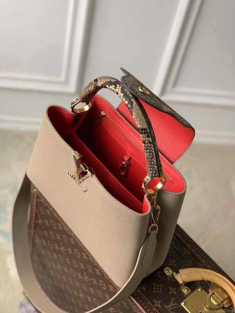 LV N80741 Louis Vuitton Capucines MM Handbag Light coffee