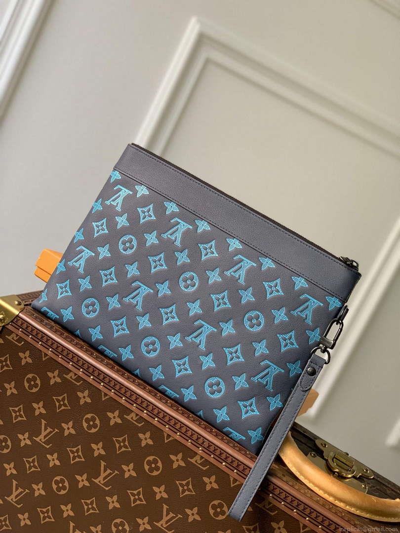 LV M82321 Louis Vuitton Pochette To-Go Bag Navy River Blue