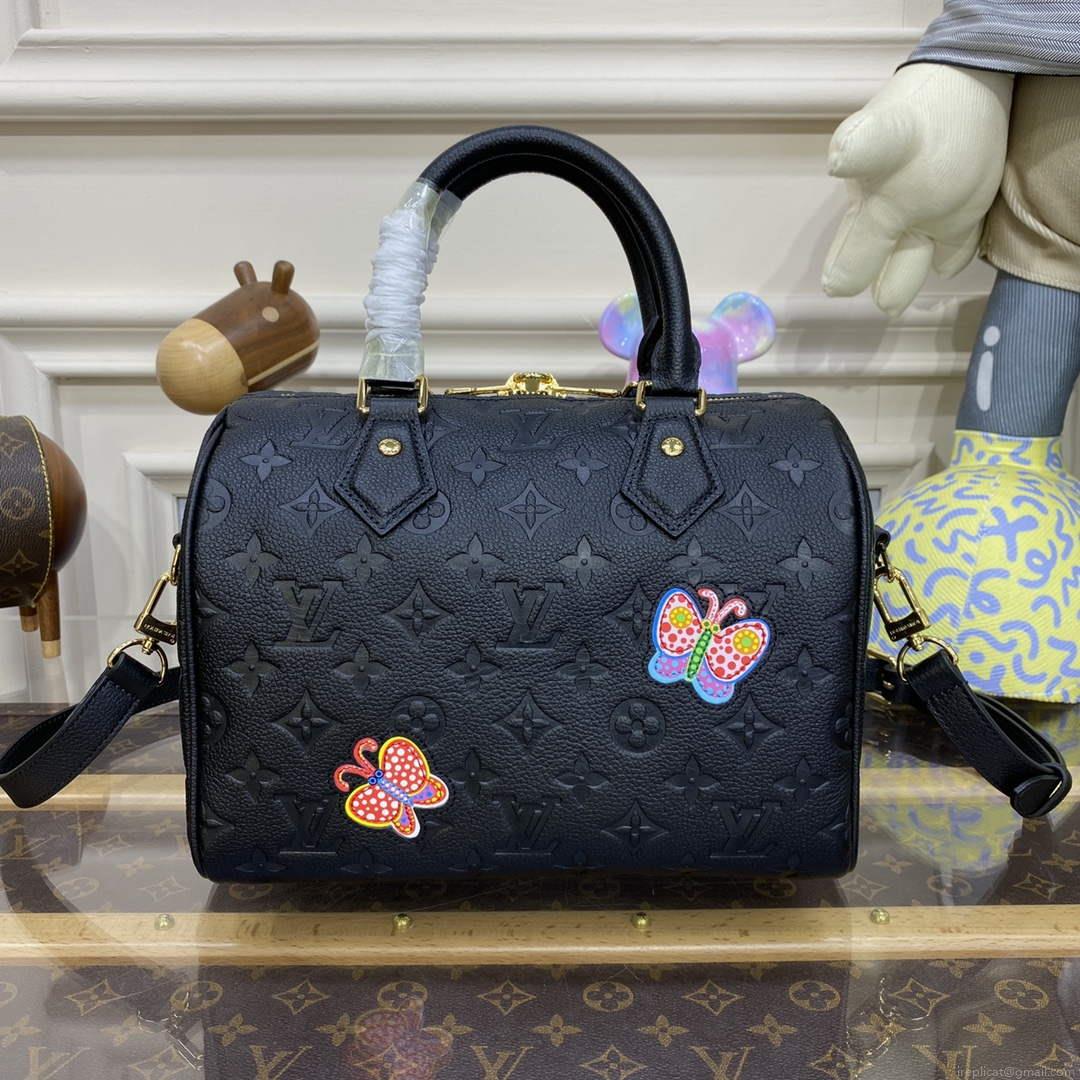 LV M46415 Louis Vuitton LV x YK Speedy Bandoulière 25 Bag Black
