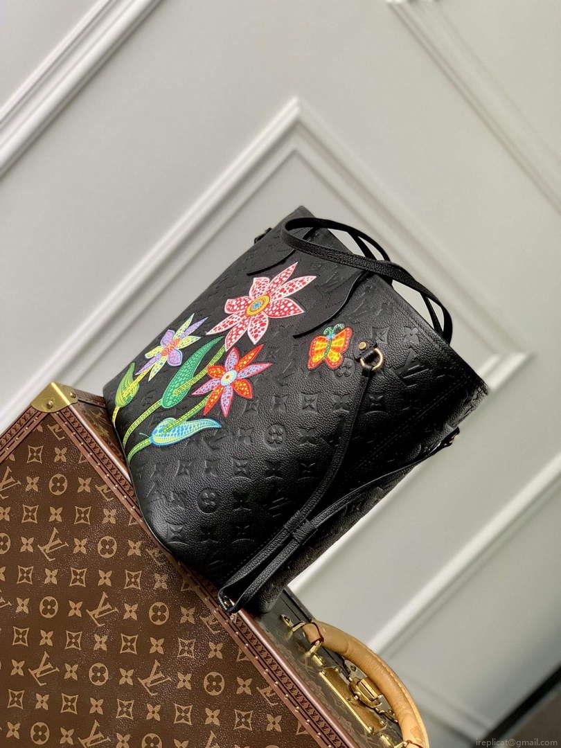LV M21733 Louis Vuitton LV x YK Neverfull MM Bag Black