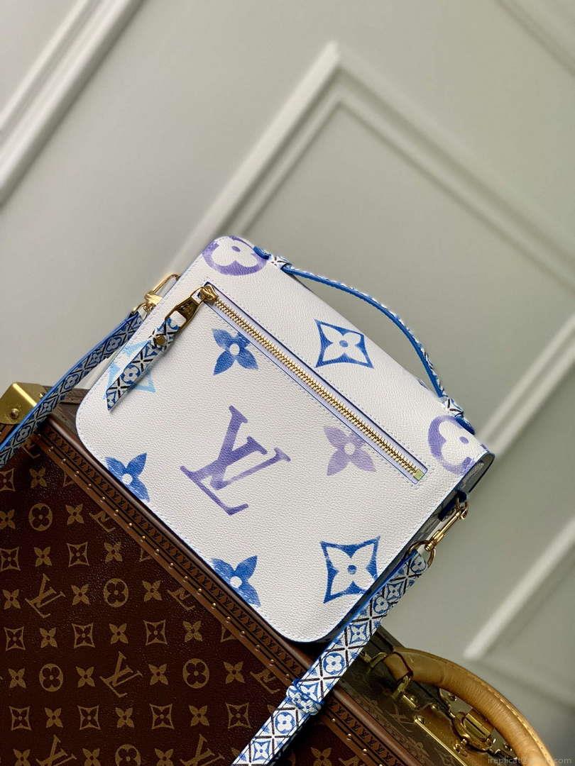 LV M23055 Louis Vuitton Pochette Métis MM Handbag Blue