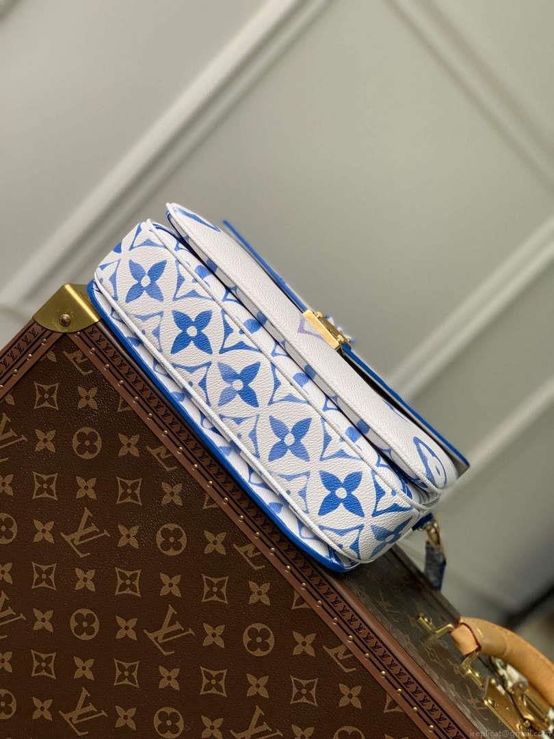 LV M23055 Louis Vuitton Pochette Métis MM Handbag Blue