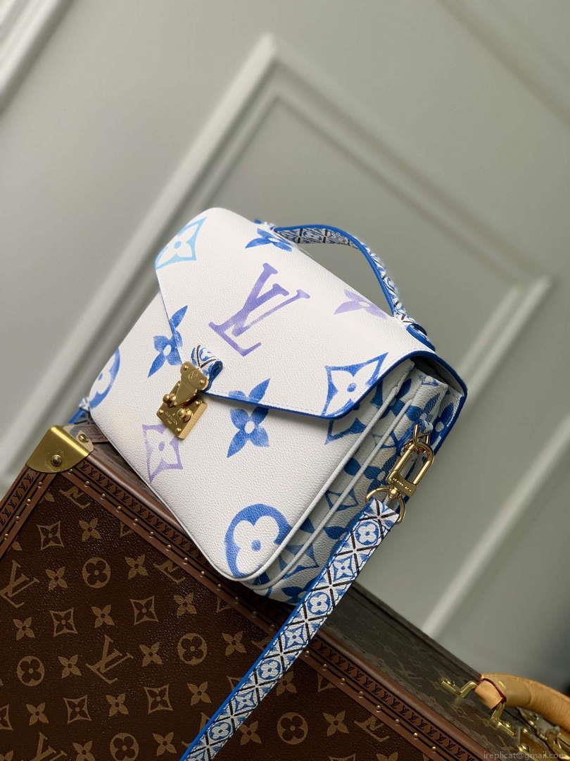 LV M23055 Louis Vuitton Pochette Métis MM Handbag Blue