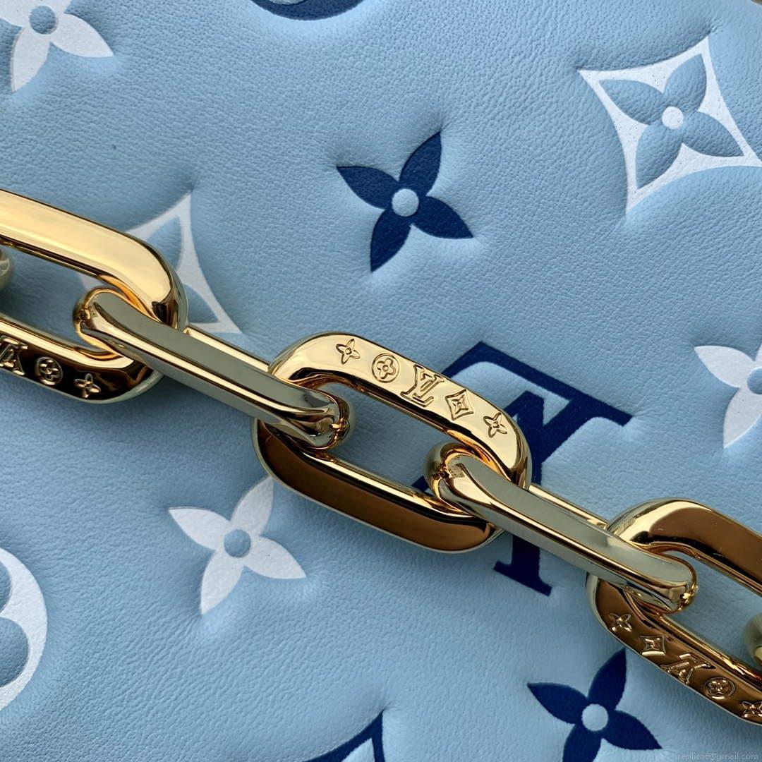 LV M22953 Louis Vuitton Coussin PM Tricolor Bag Blue